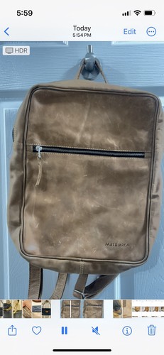 Tan genuine leather - leather, large